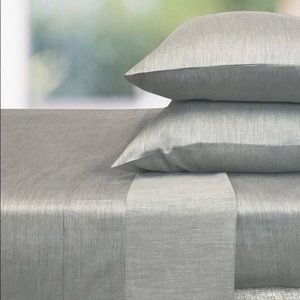 BedVoyage Eco Melange 4 Piece Queen Sheets Set. Color: Silver
